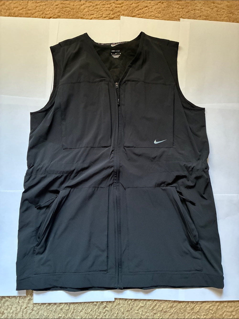 Nike Black Men's Sleeveless Performance Vest with Zip